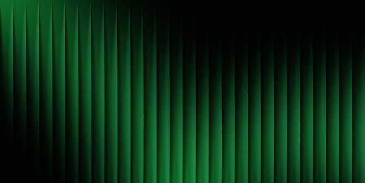 This abstract green background features a series of vertically aligned, dark emerald green strips with subtle light and shadow effects creating a modern, elegant, and rich texture.