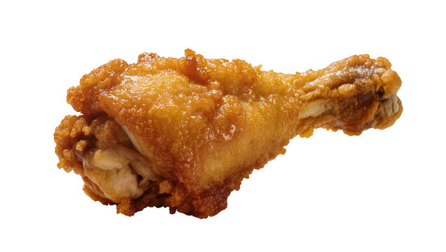 Crispy golden fried chicken leg with seasoned breading