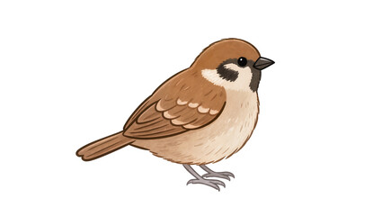 Obraz premium Brown fluffy Wren Bird with Grey Underparts and Dark Stripe