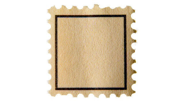 Vintage blank postage stamp with dark border and textured paper surface