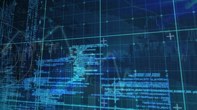 Animation of financial data processing over world map