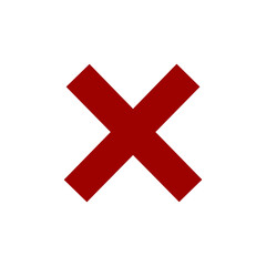Obraz premium Bold Dark Red X Mark Error Icon