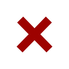 Obraz premium Bold Dark Red X Mark Error Icon