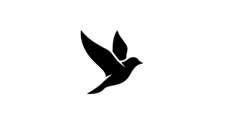 Fototapeta premium Minimalist Bird Silhouette Design for Symbolism and Branding on White Background