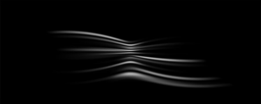 Colorful light trails, long time exposure motion blur effect. Red and blue glowing neon lights lines. Red blue special effect, speed police line. Magic of moving fast lines. Vector Illustration