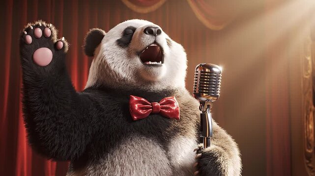 portrait of a retro microphone