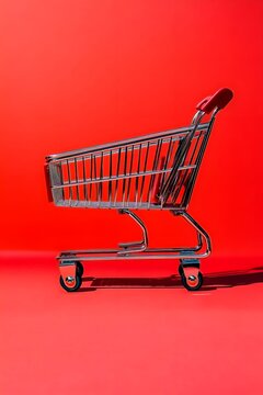 Future oriented technology shopping cart with solid color background