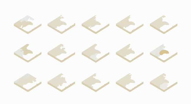 Kaju Katli sweets vector collection in flat design with Indian mithai pieces isolated on white background