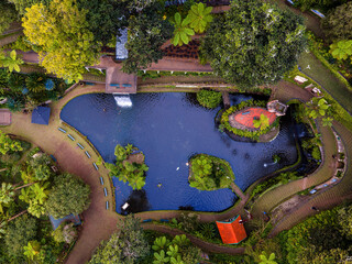 Madeira Botanical Garden in Funchal, a lush tropical park with exotic plants, colorful flowers and scenic terraces above the Atlantic.