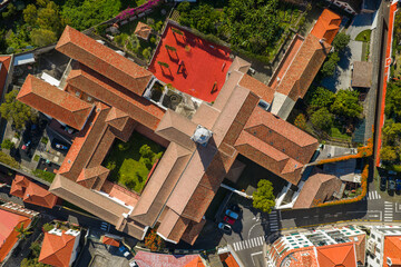 Convent of Santa Clara, Funchal, Madeira, a historic monastery with red tiled roofs and a peaceful inner courtyard in the city center.