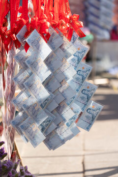 Thai bank note money garland for graduation ceremony celebration