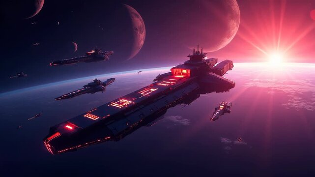 battle ground of space ships