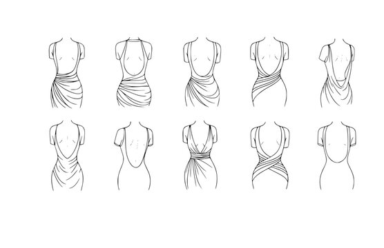 Liquid Drip Backless Dress Silhouette Sticker, Fluid Organic Sensual Vector, Modern Abstract Empowerment Media Icon