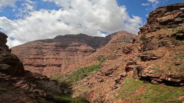 waterfall in the Mount of Plateau Yagour I Road Ourika I Atlas Mountains I Morocco