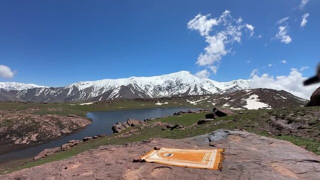 Lake Iferd View From the Mountain of Plateau Yagour  I Atlas Mountains I Morocco