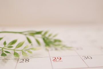 昭和の日、4月29日・カレンダーページ・ナチュラルイメージ