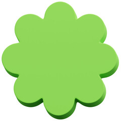 Fototapeta premium 3D Grass Green Abstract Rounded Bloom Flower Shape