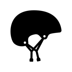Fototapeta premium Skateboard, roller skating black helmet vector icon. Skate helmet illustration.