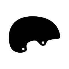Fototapeta premium Skateboard, roller skating black helmet vector icon. Skate helmet illustration.