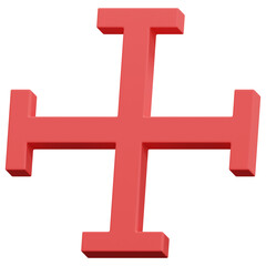 Obraz premium 3D Red Abstract Solid Plus Cross Shape