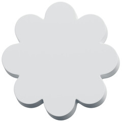 Obraz premium 3D White Abstract Rounded Bloom Flower Shape