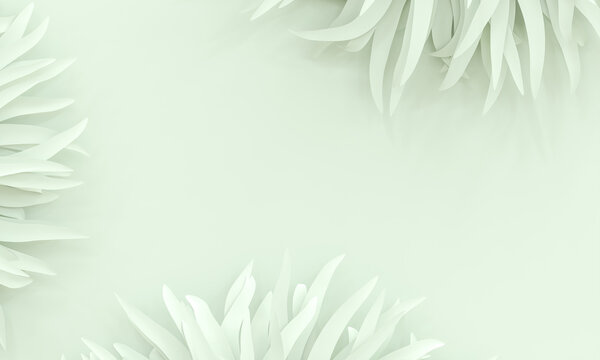Minimal abstract botanical background 3d