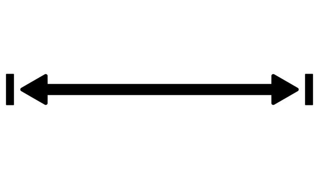 Double side arrow icon, distance concept double side arrow animation. left and right side arrow animation. 4k