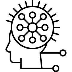 Obraz premium Cognitive System Outline Icon