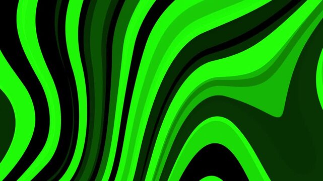 Green gradient abstract background, neon curves, dark black swirls, vibrant wavy patterns