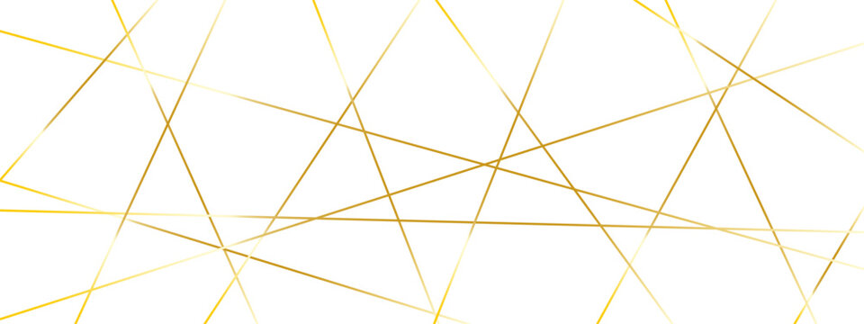 Gold chaotic luxury and geometric line random with mess pattern thin. Abstract straight texture and scribble irregular triangle with chaos angle background. Gradation gold illustration.