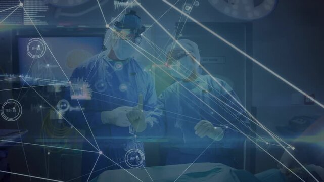 Animation of data processing over diverse surgeons during surgery
