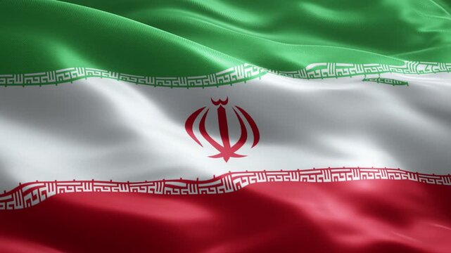 Iran Flag Seamless Loop Animation with Emblem, Football Championship Background