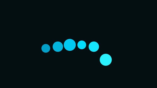 Minimalist blue loading animation, glowing circular progress bar on black background, digital interface buffering icon for web and app design