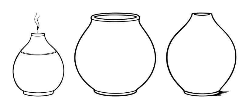 Essential oil diffuser set with black line art illustration on white background featuring minimalist line art, ceramic design, essential oils with diffusion and aromatherapy