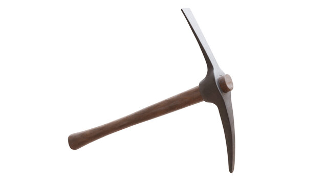 Pickaxe isolated on white, transparent, 3d