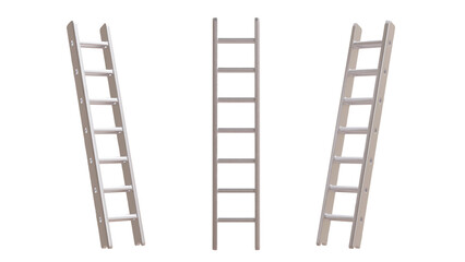 Ladders isolated on white transparent, 3d © Rawf8