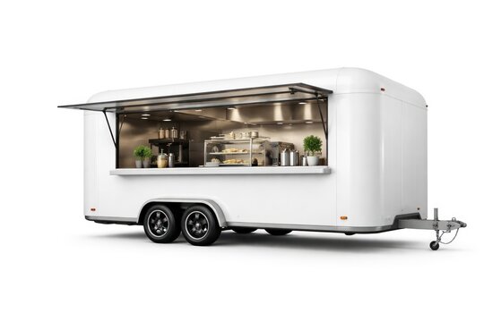 Modern mobile food trailer design.
