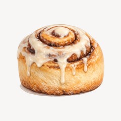 Fototapeta premium Delicious cinnamon roll illustration.