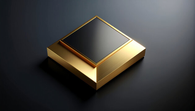 Golden platform with black surface