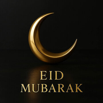 eid mubarak greeting card in black