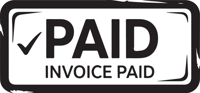 Paid Invoice Stamp, Payment Received, Invoice Paid Vector Icon