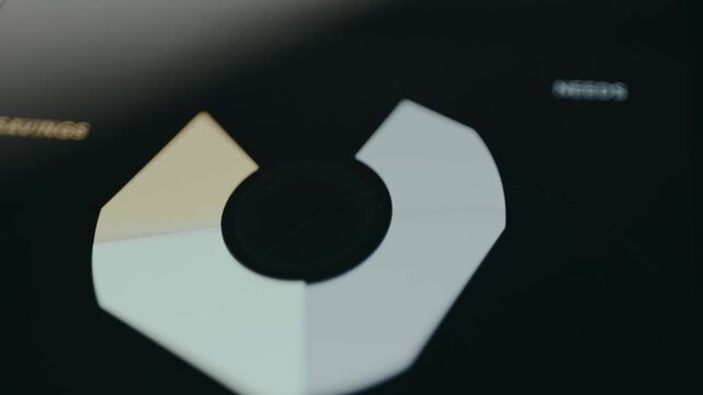 Digital graphic, C shaped element divided into sections for data representation