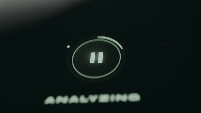 Person taps the digital button labeled PLAY PATTERN, status changes from ANALYZING to COMPLETE