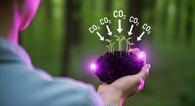 Penyerapan Karbon Dioksida Oleh Tumbuhan Kecil Di Tangan