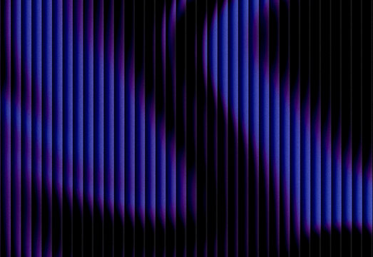 Abstract background with vertical neon light bars in purple and blue on dark gradient backdrop