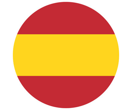 Spanish flag in a circle isolated on transparent background symbolizing spain