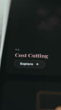 Cost Cutting title with an Explore button to learn more