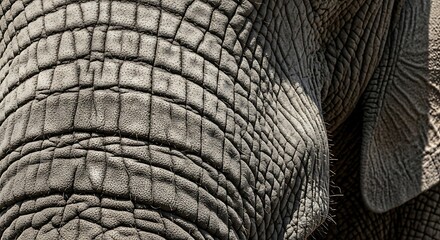 Fototapeta premium Elephant Skin Texture Close Up Showing Detailed Surface.
