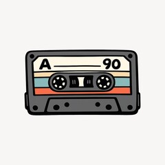 Naklejka premium Retro cassette tape illustration.