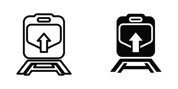 Luggage with upward arrow indicating lift or handling instructions